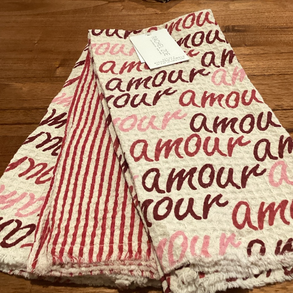 Rachel Zoe Amour Valentine Kitchen Towels - set of 3